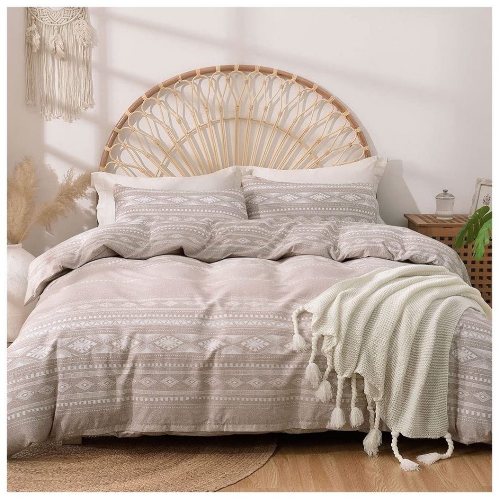 3 Piece Navy White Bedding Duvet Cover Set with Zipper Diamond